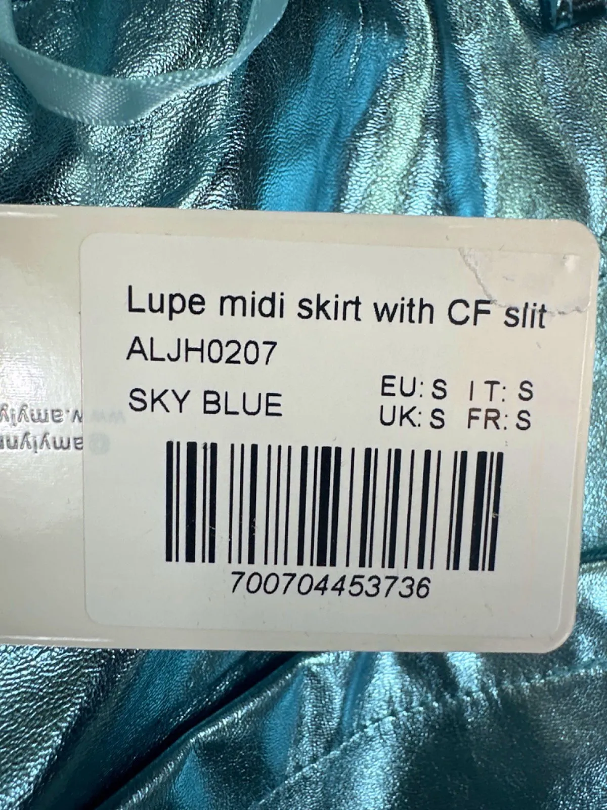 AMYLYNN Sky Blue Lupe Midi Skirt with CF Slit UK S