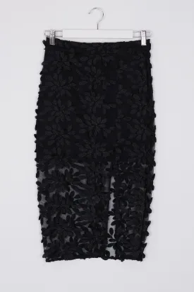 Bardot Black Mesh Midi Skirt 8