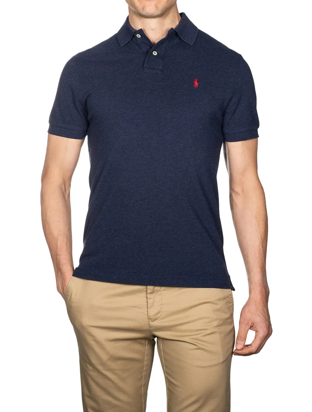 Basic Mesh Polo Shirt Navy