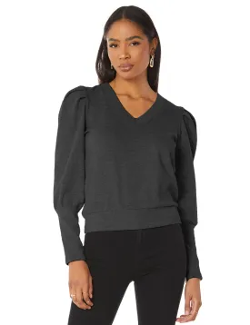 Bella V-Neck Sweatshirt, Black