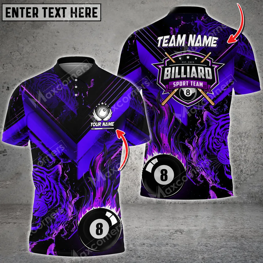 Billiards King Forest Fire Personalized Name, Team Name 3D Polo Shirt, Perfect Gift for Billiard Lovers