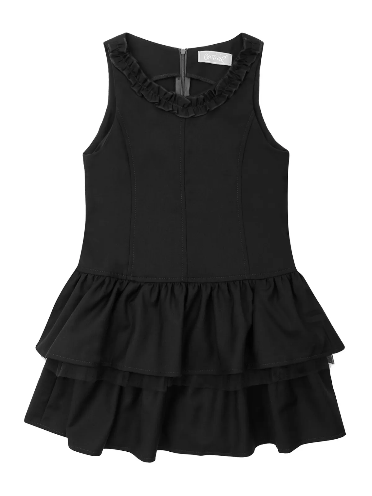 Black Tiered Girls Uniform Dress by Kids Couture