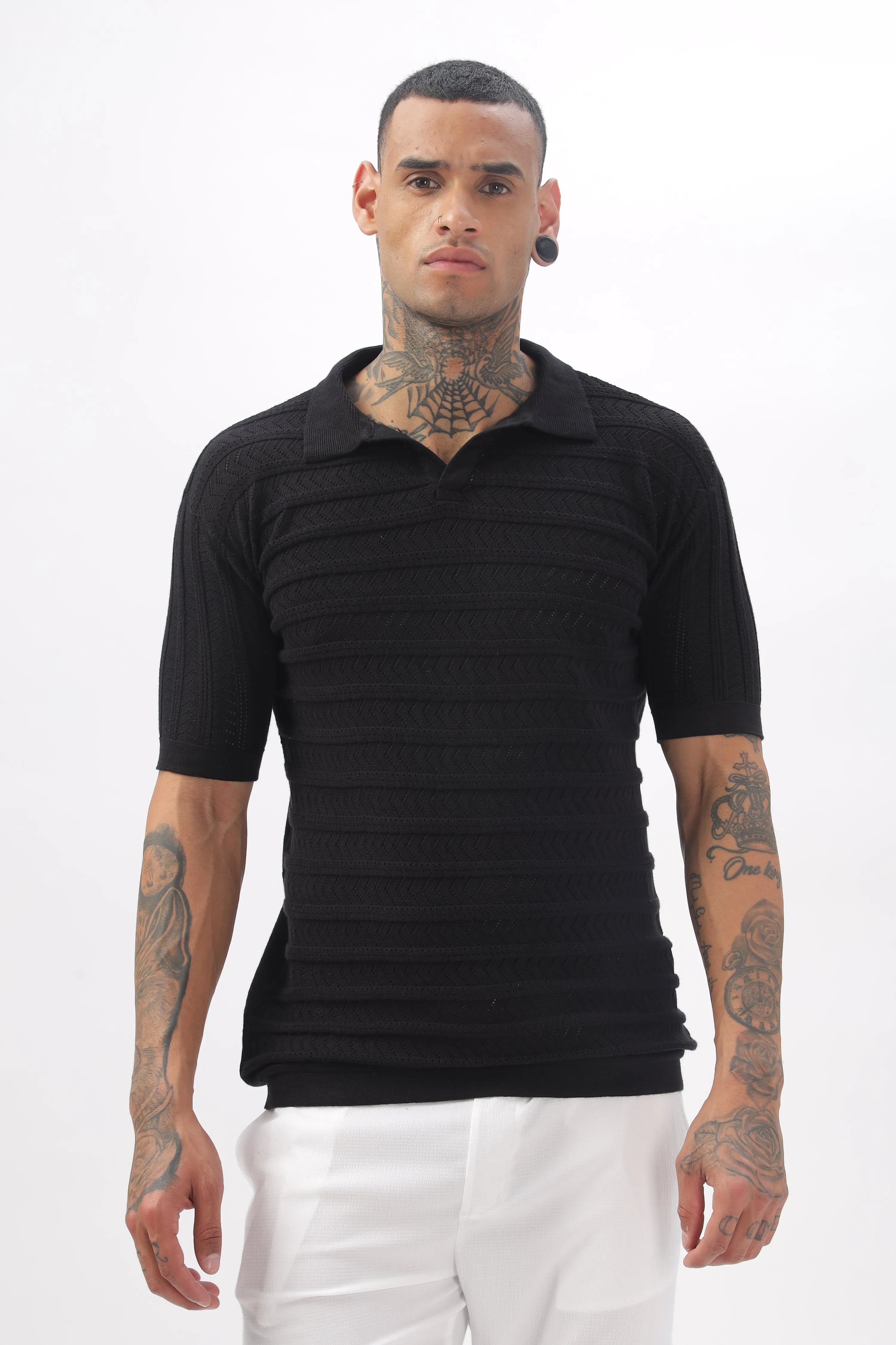 Chevron Classic Black Polo T-shirt