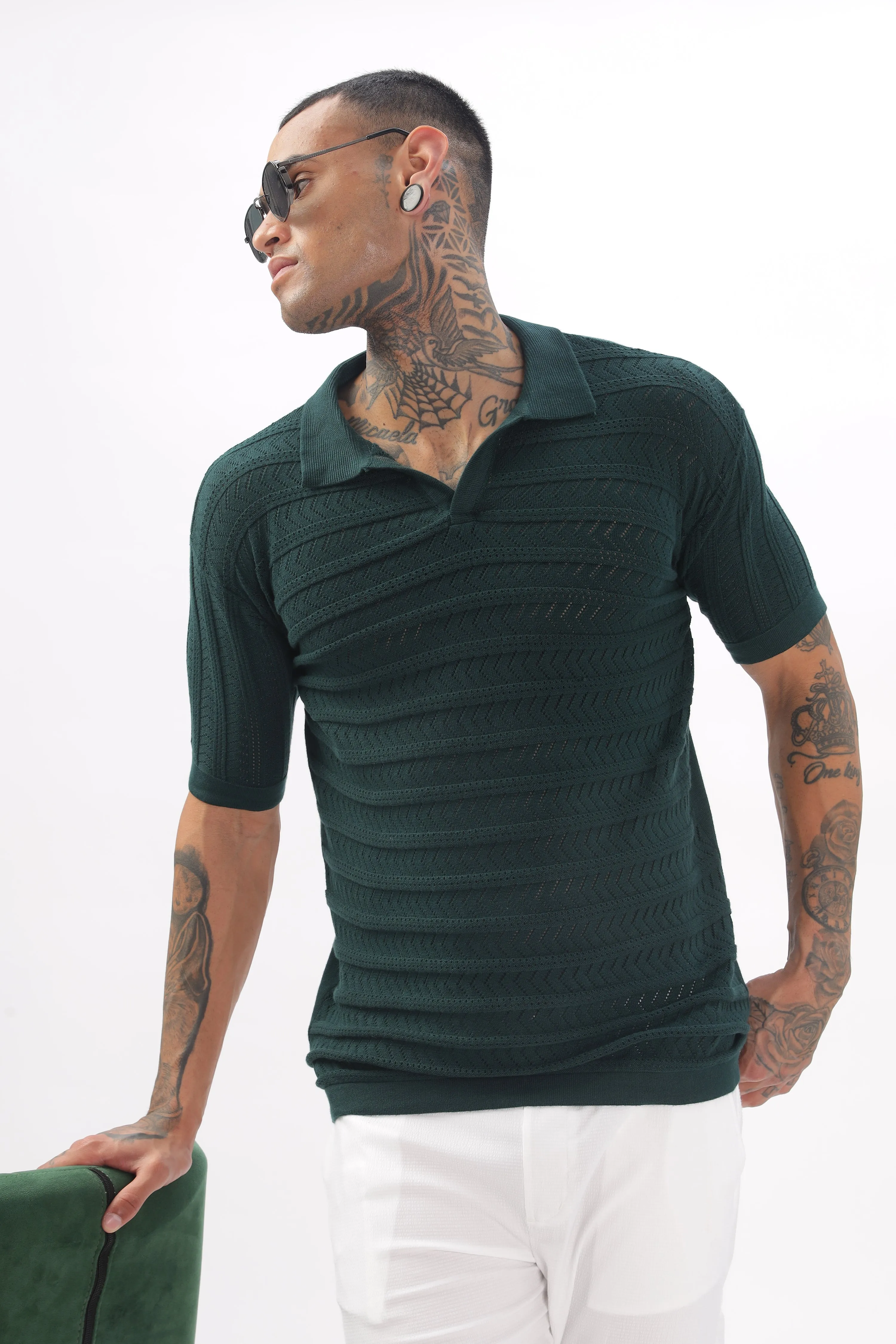 Chevron Classic Green Polo T-shirt