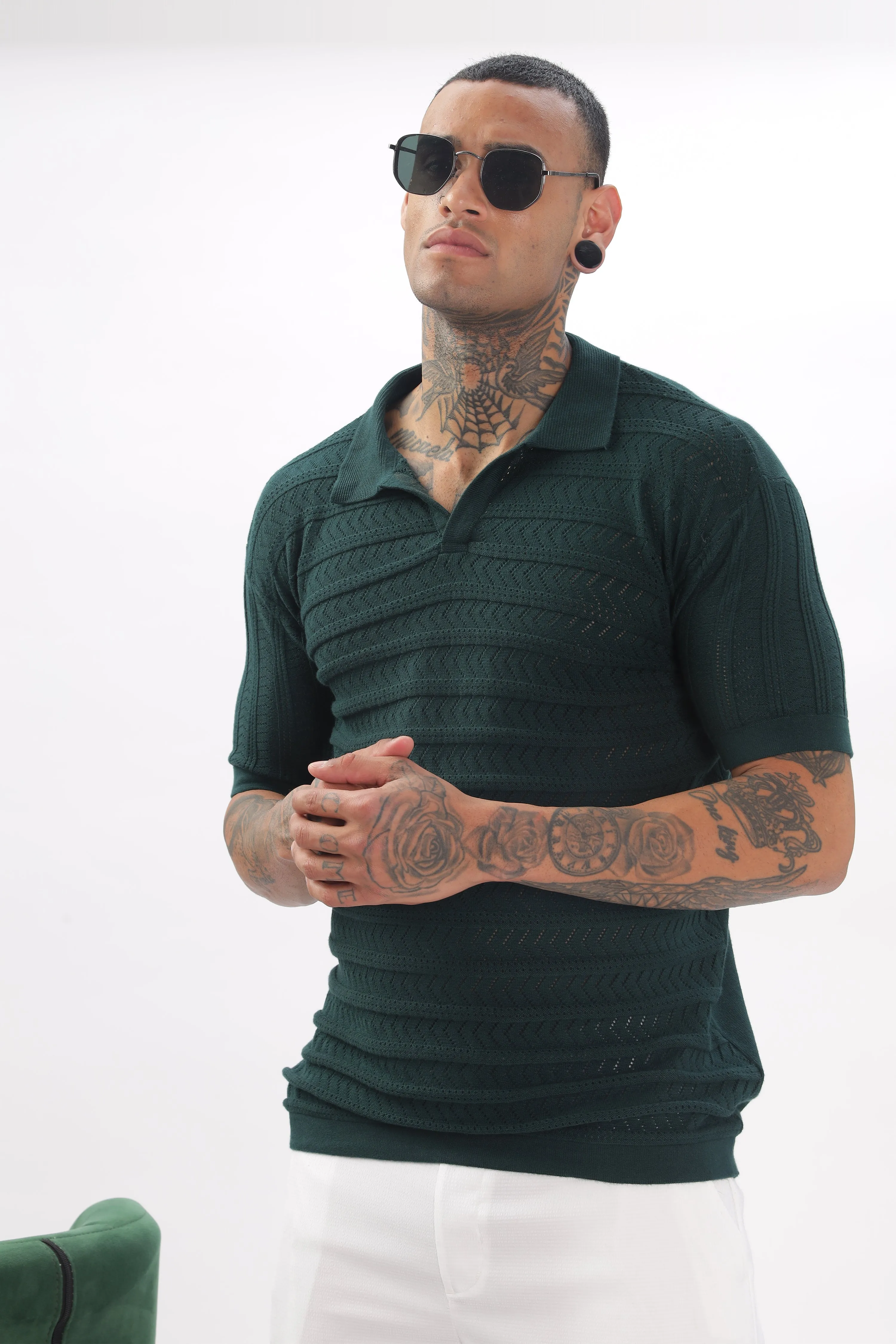 Chevron Classic Green Polo T-shirt