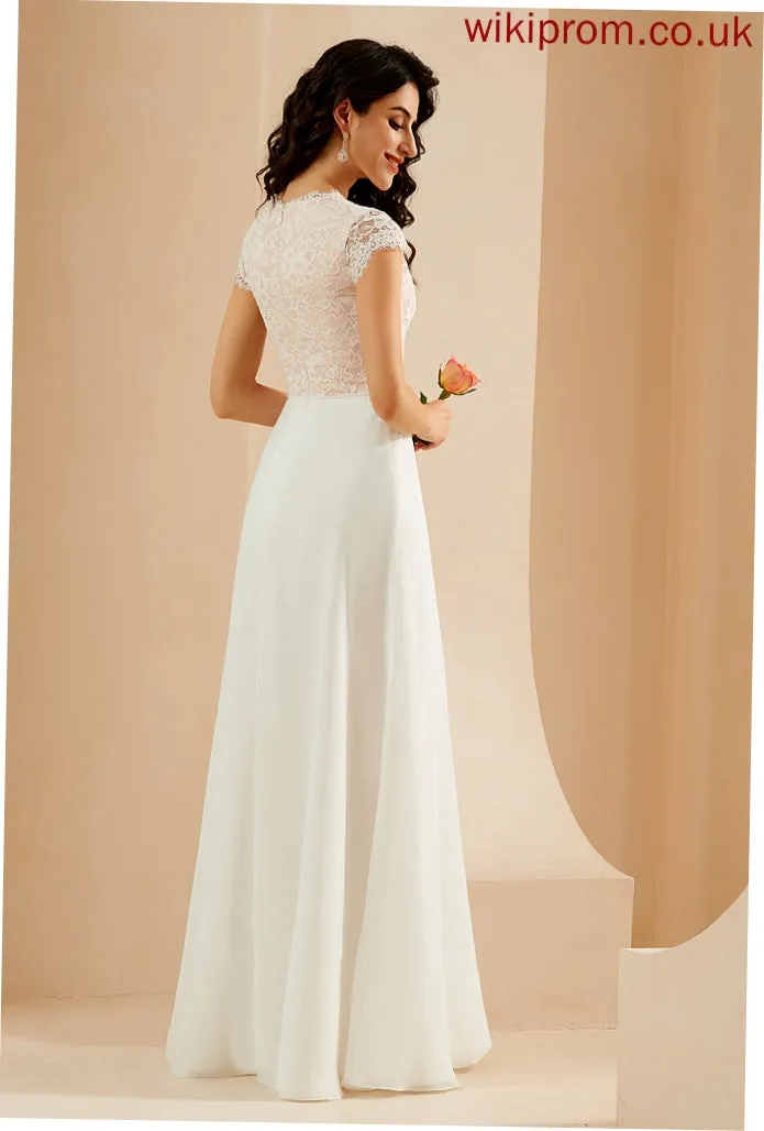 Chiffon Lace Wedding Scoop Floor-Length A-Line Marisa Wedding Dresses Dress