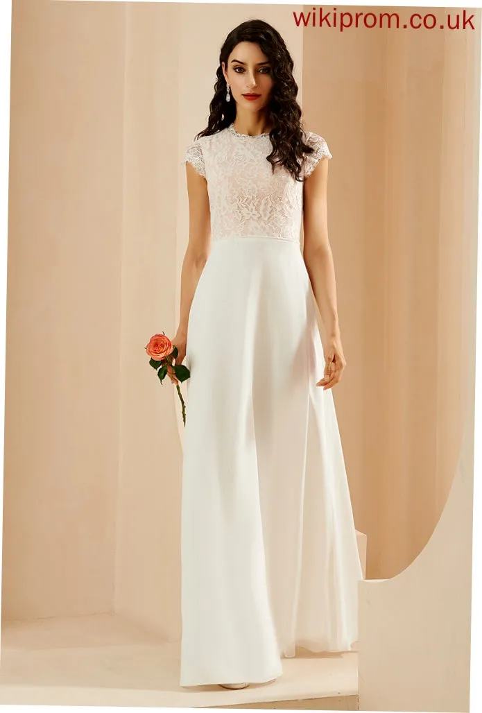 Chiffon Lace Wedding Scoop Floor-Length A-Line Marisa Wedding Dresses Dress