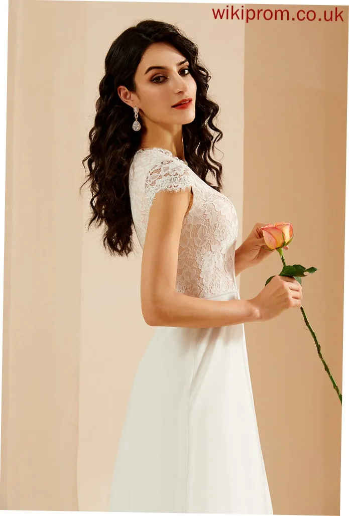 Chiffon Lace Wedding Scoop Floor-Length A-Line Marisa Wedding Dresses Dress