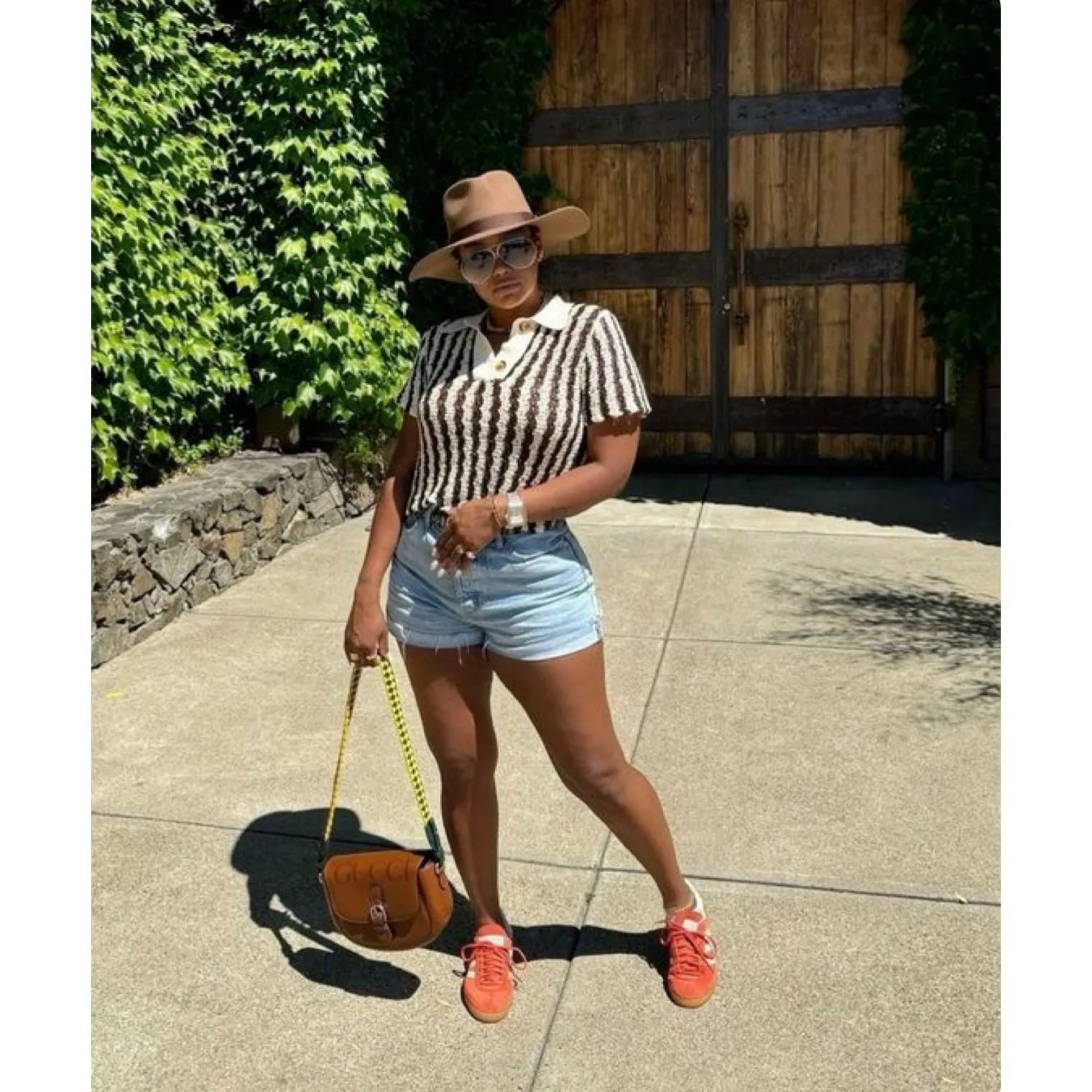 Classic Striped Knitted Polo Shirt.