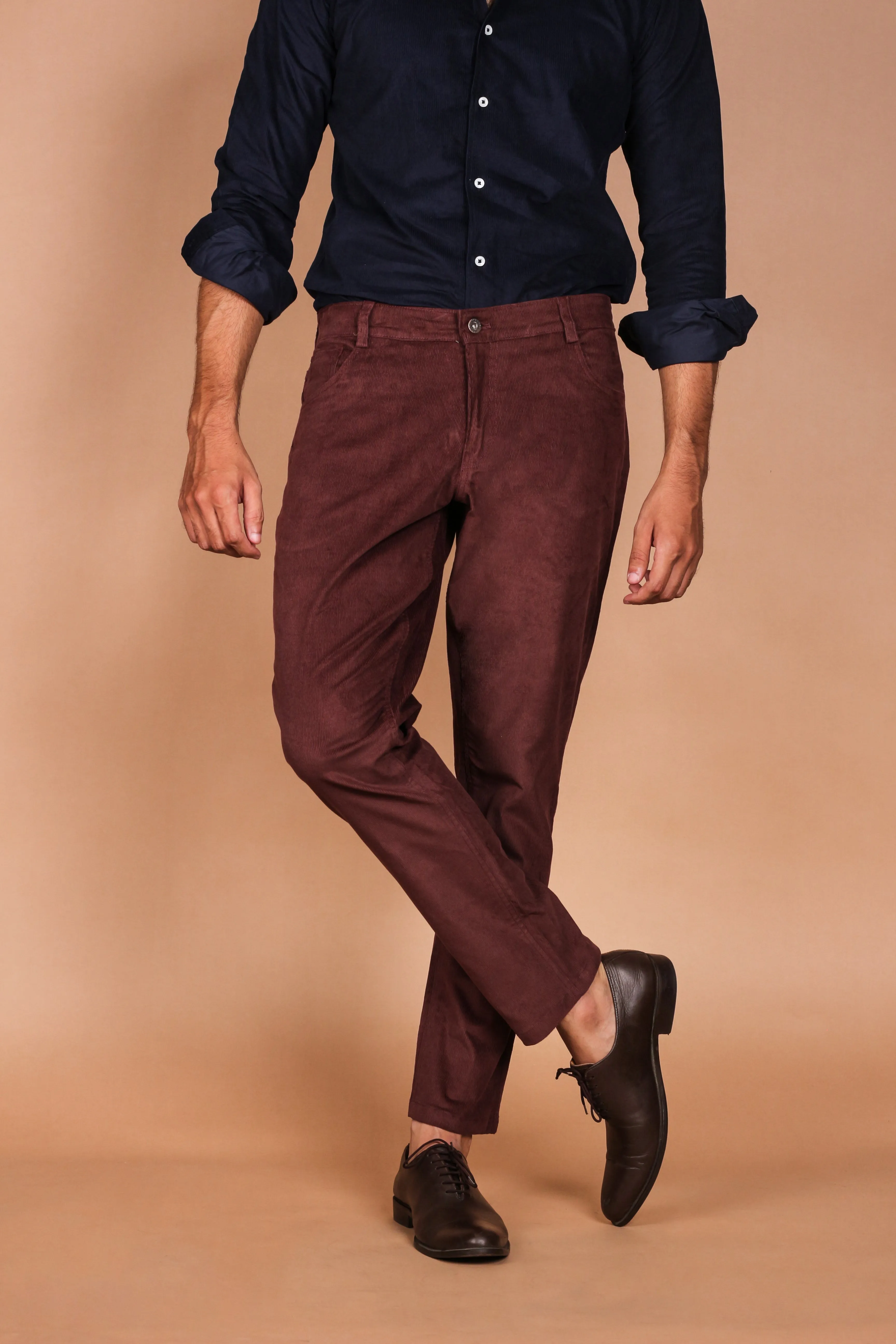 Coffee Brown Five Pocket Corduroy Trousers