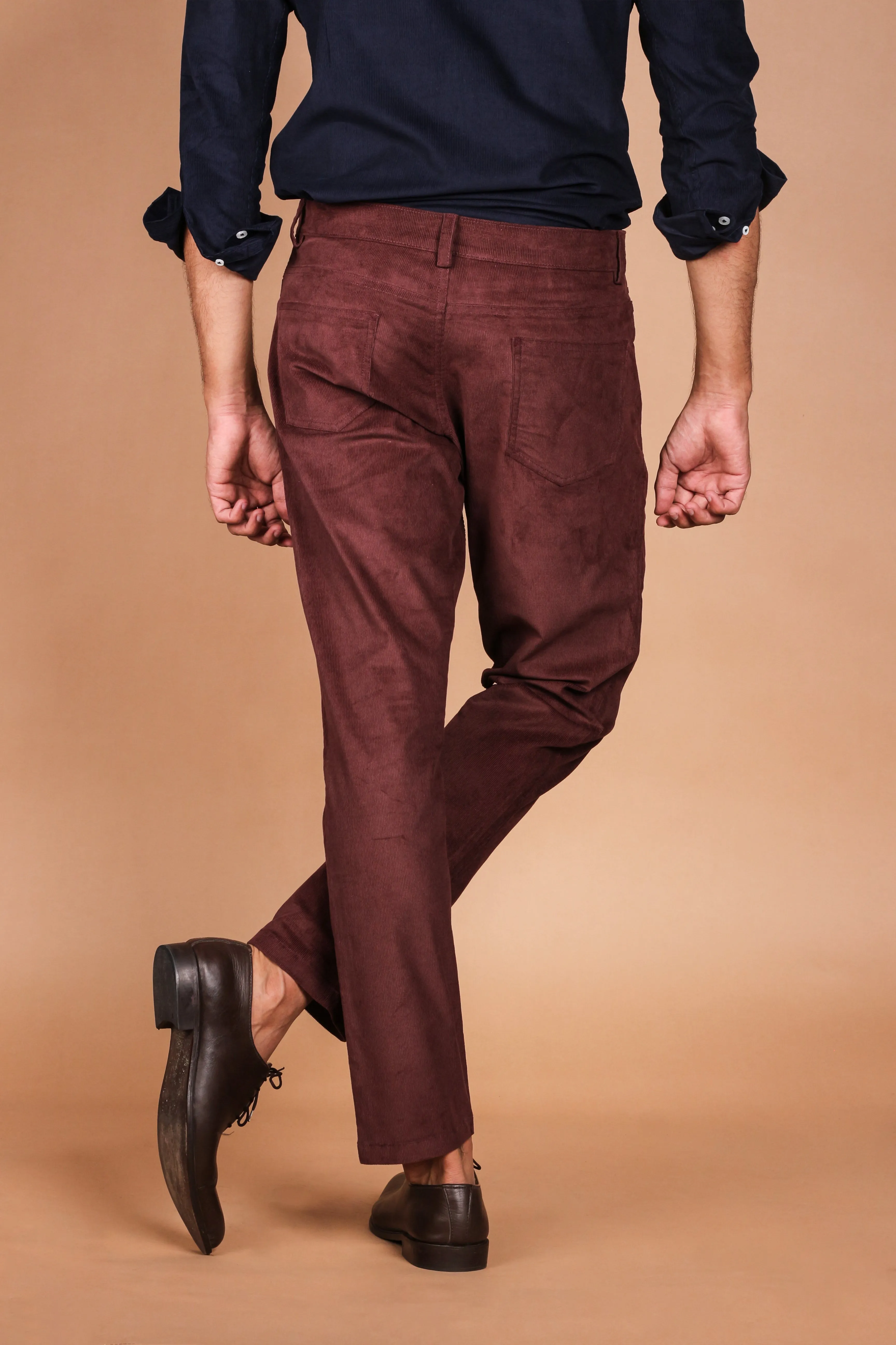 Coffee Brown Five Pocket Corduroy Trousers