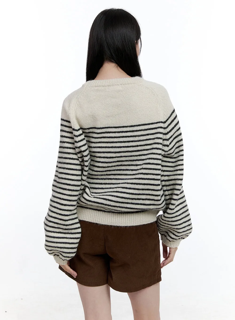 Cozy Stripe Knit Pullover OO429