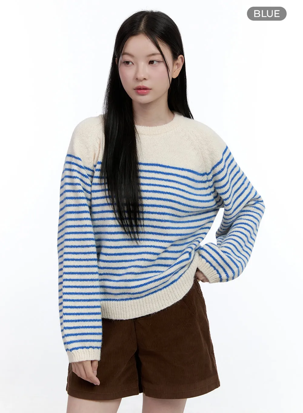 Cozy Stripe Knit Pullover OO429