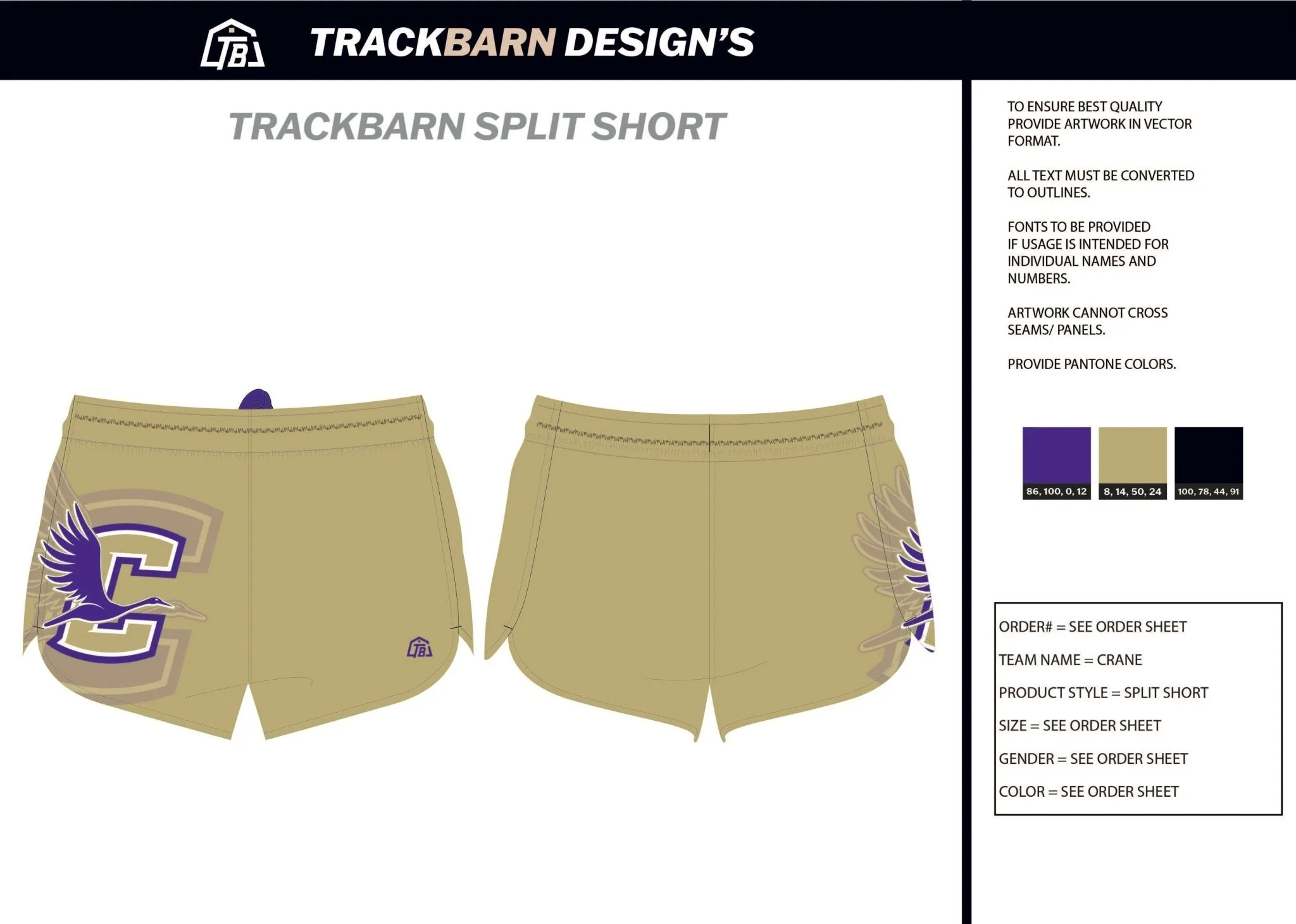 Crane-- Mens Split Track Short