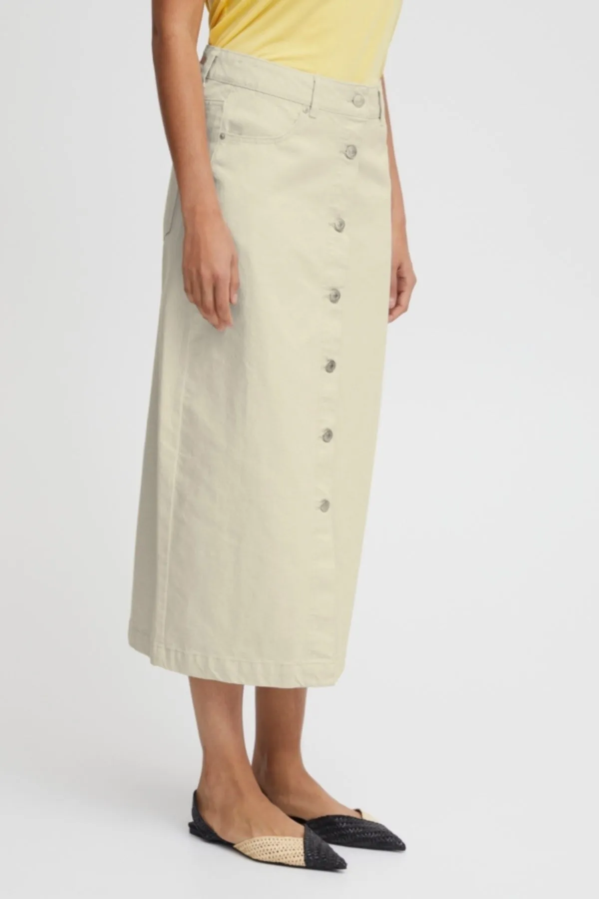 Cream Midi Skirt