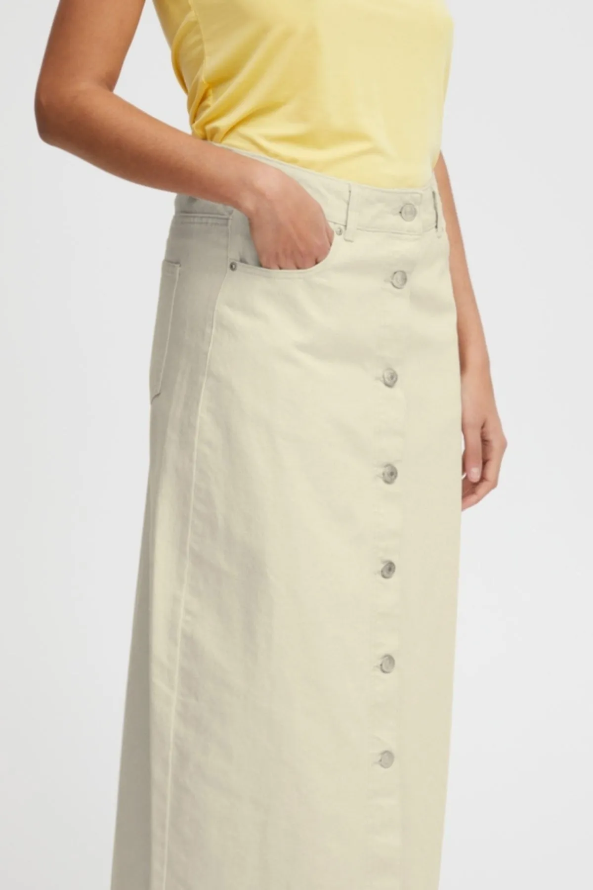 Cream Midi Skirt