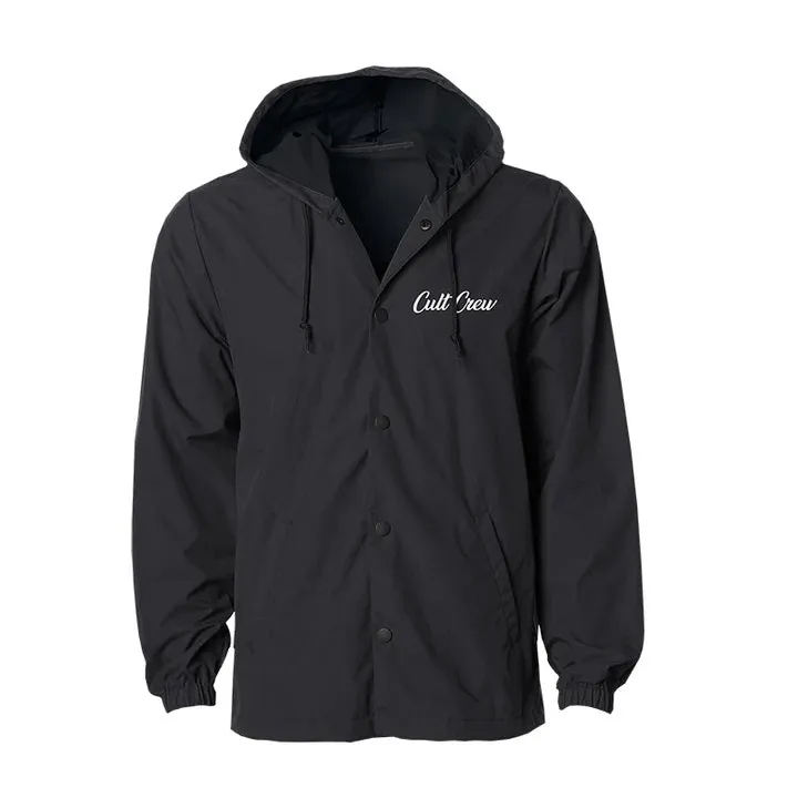 Cult Script Hooded Windbreaker Jacket - Black