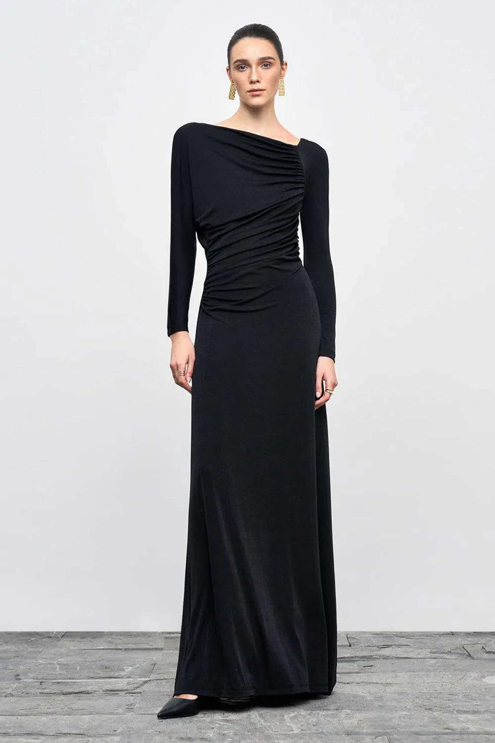 Daphne A-line Gathered Spandex Floor Length Dress