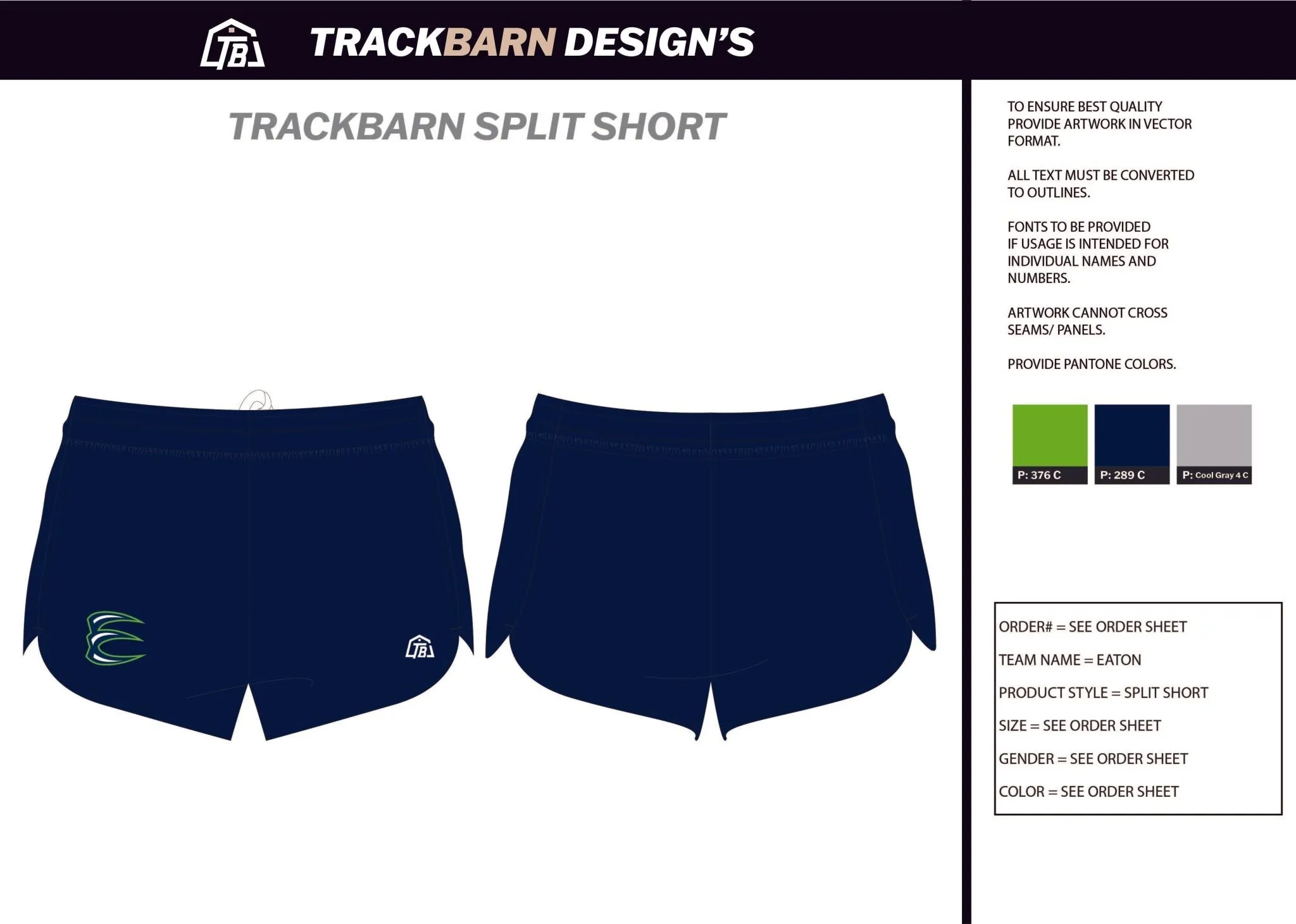 Eaton-- Mens Split Track Short