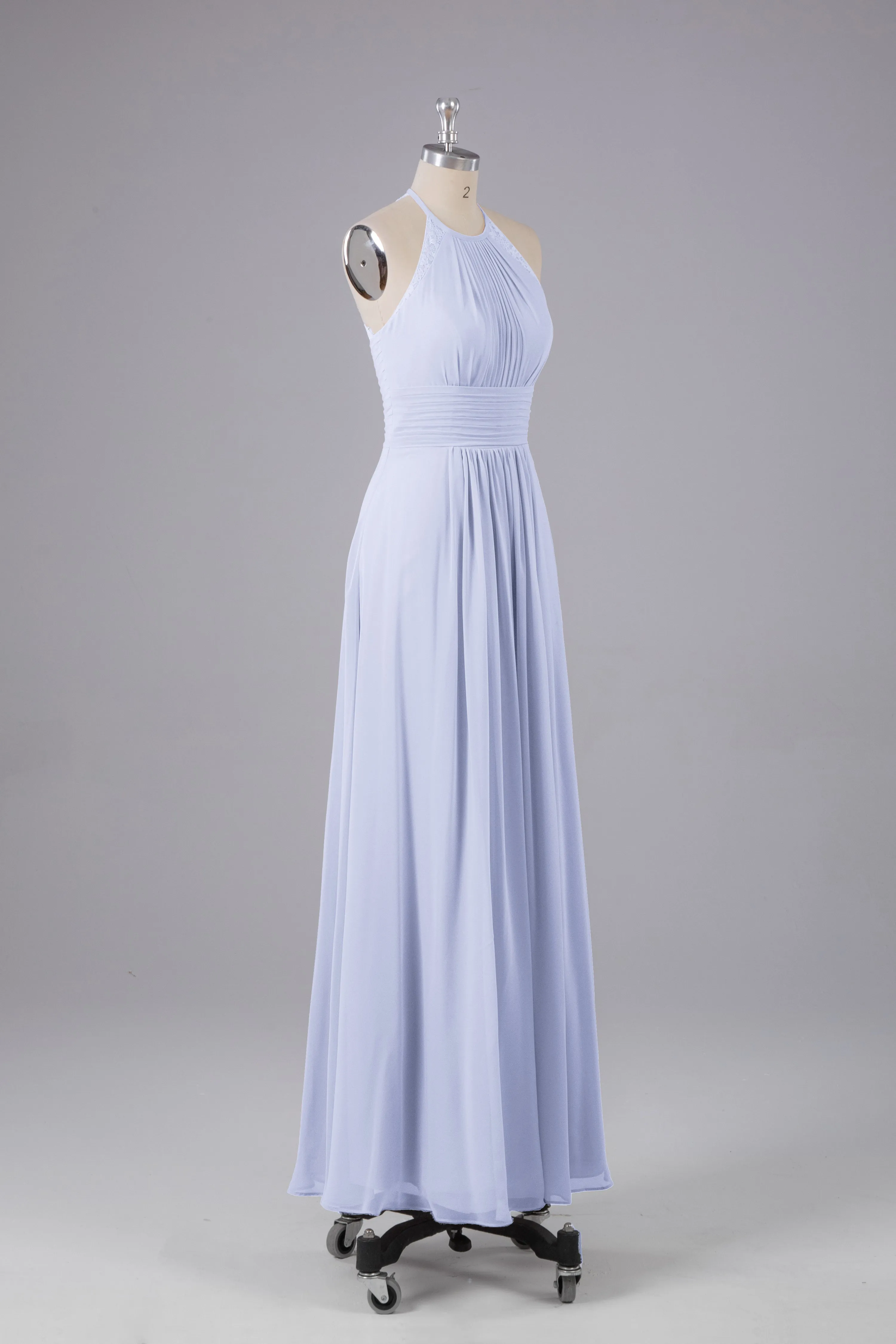 Elegant Chiffon Halter Floor Length Bridesmaid Dresses