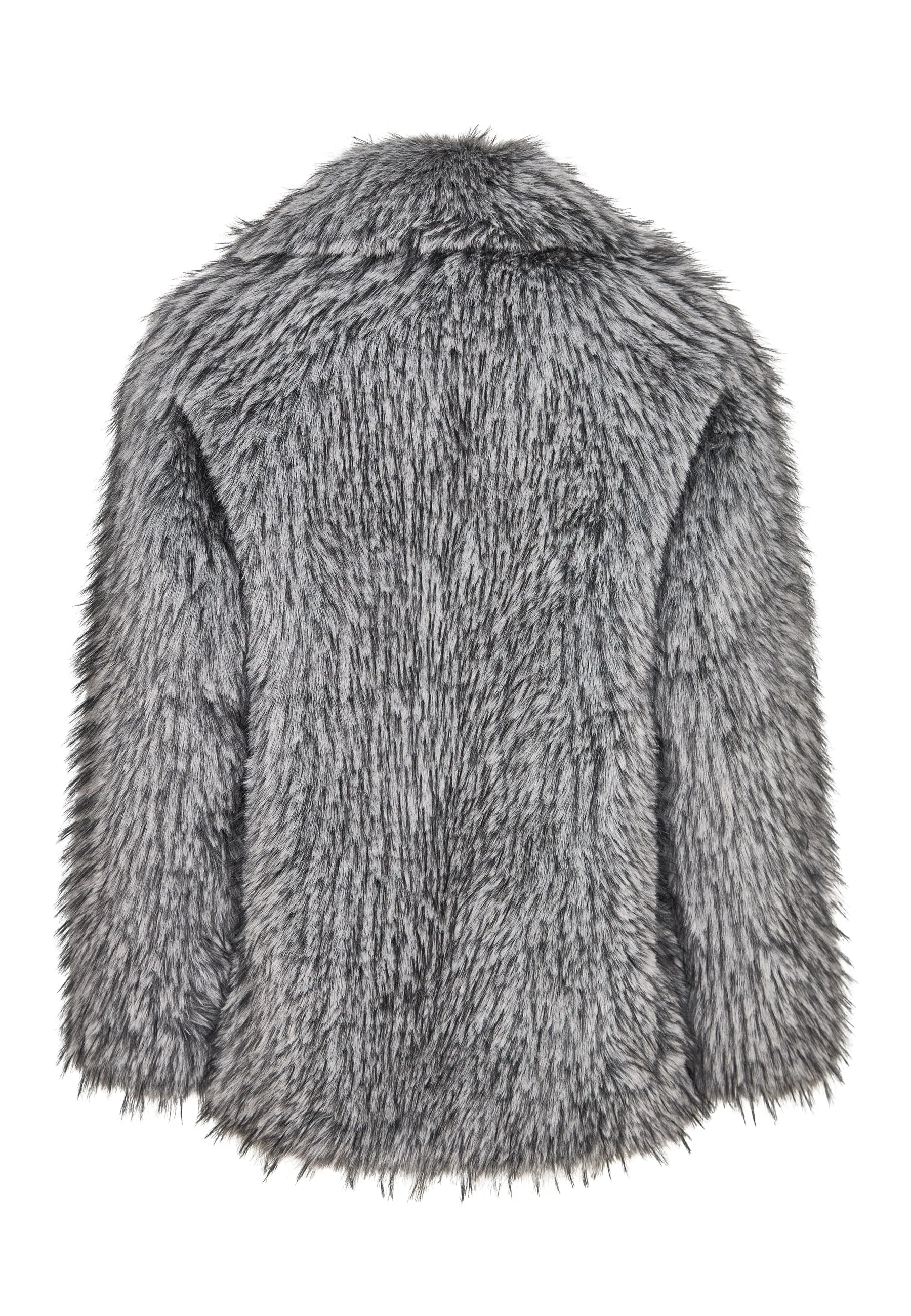 Elegant Grey Faux Fur Coat - Luxurious Winter Outerwear for Women - Grey