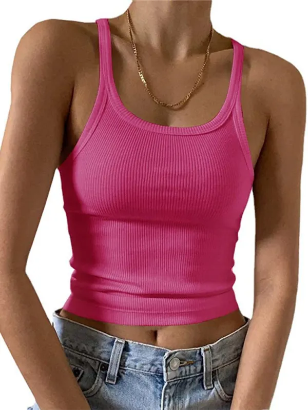 Everyday Essential Women's Ribbed Cami Crop Tank Top