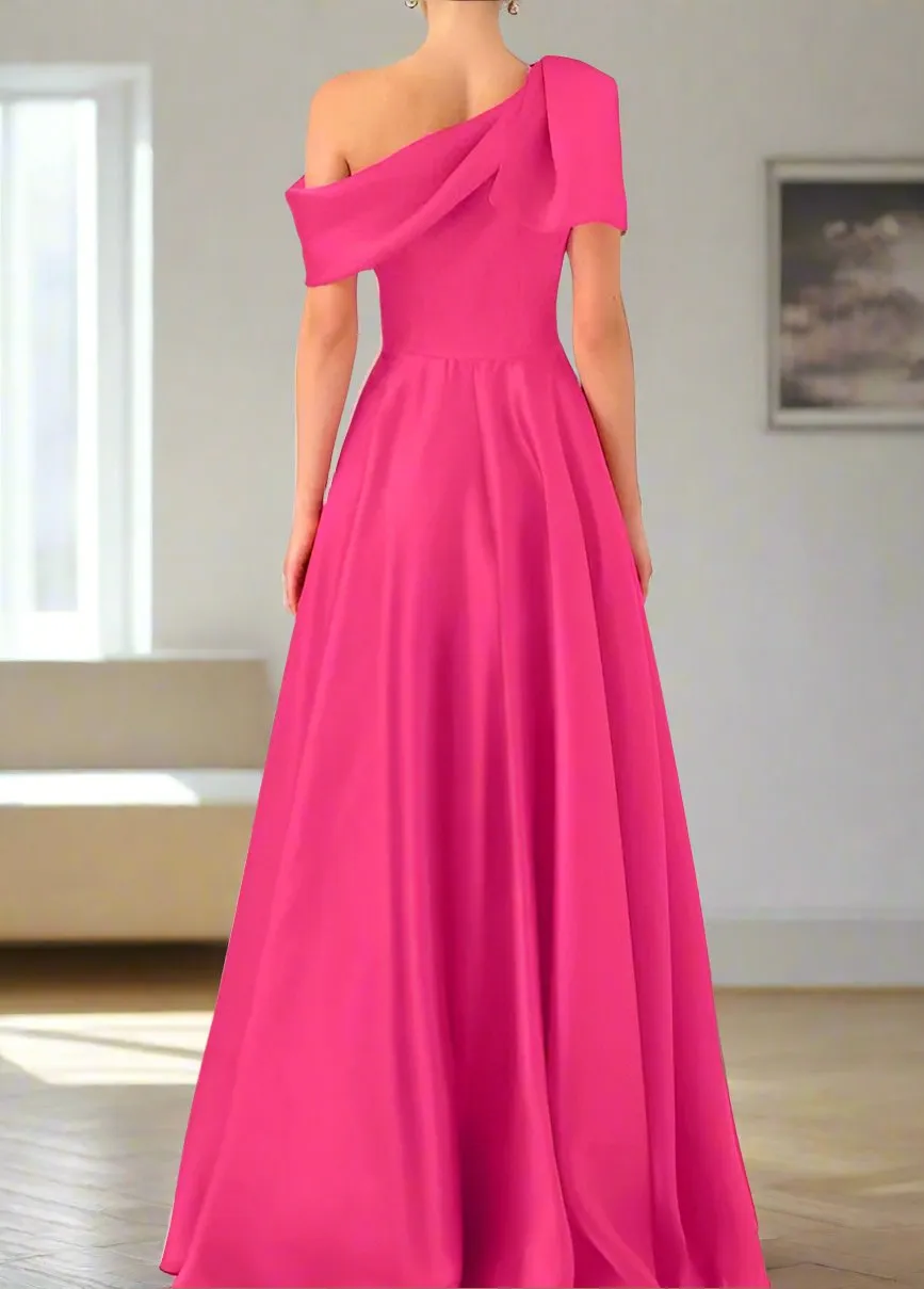 Floor Length Fuchsia One Shoulder Sleeveless Mother of The Bride Dresses