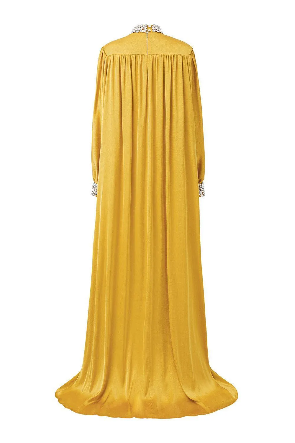 Frances Straight High Neck Silk Floor Length Dress