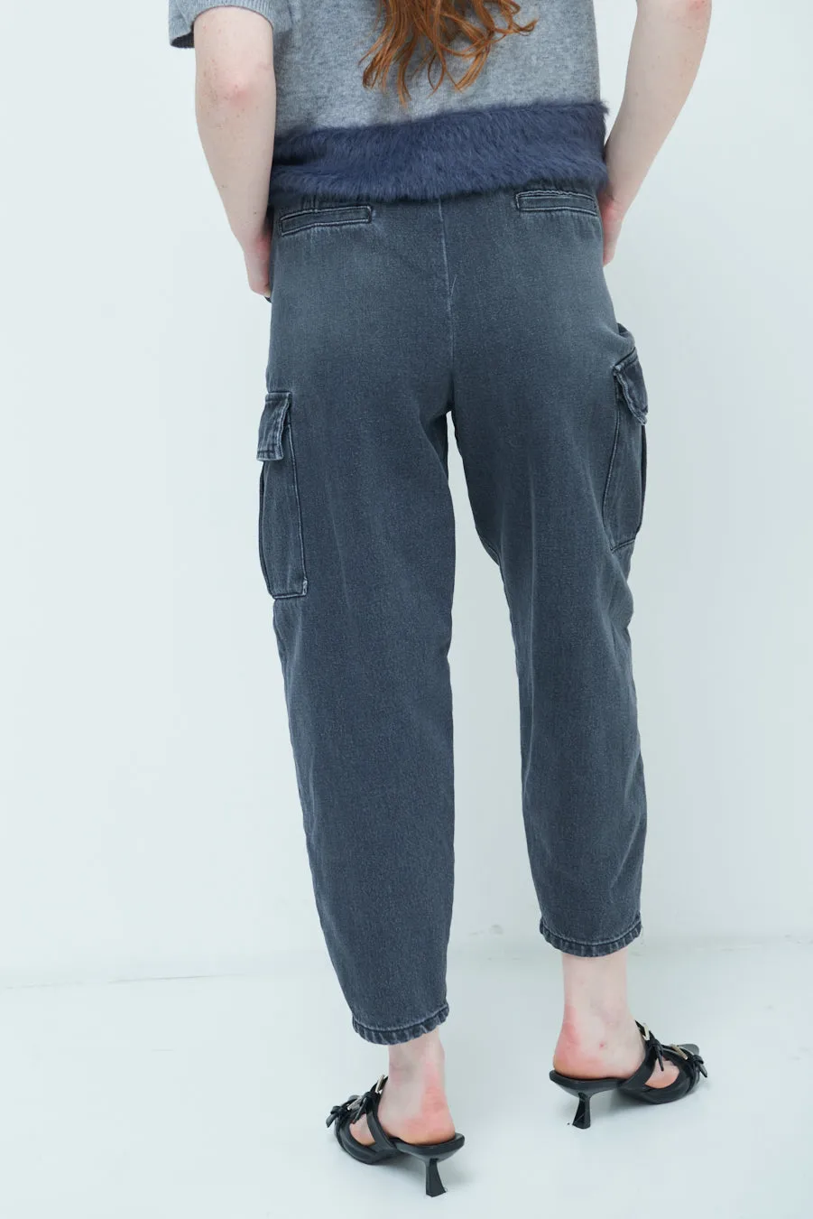 High-waist cargo denim jeans wholesale