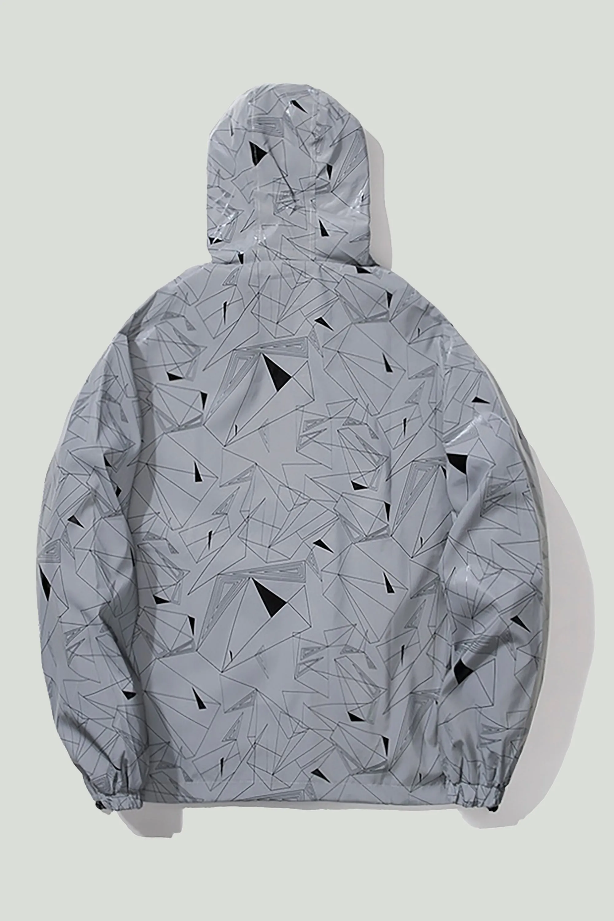 Hooded Prism Print Windbreaker Jacket