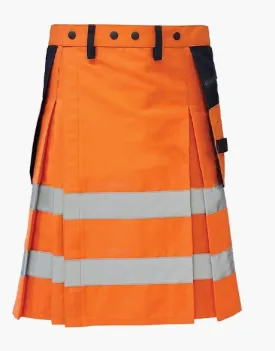 LUMINOUS ORANGE AND BLACK FIREFIGHTER KILT