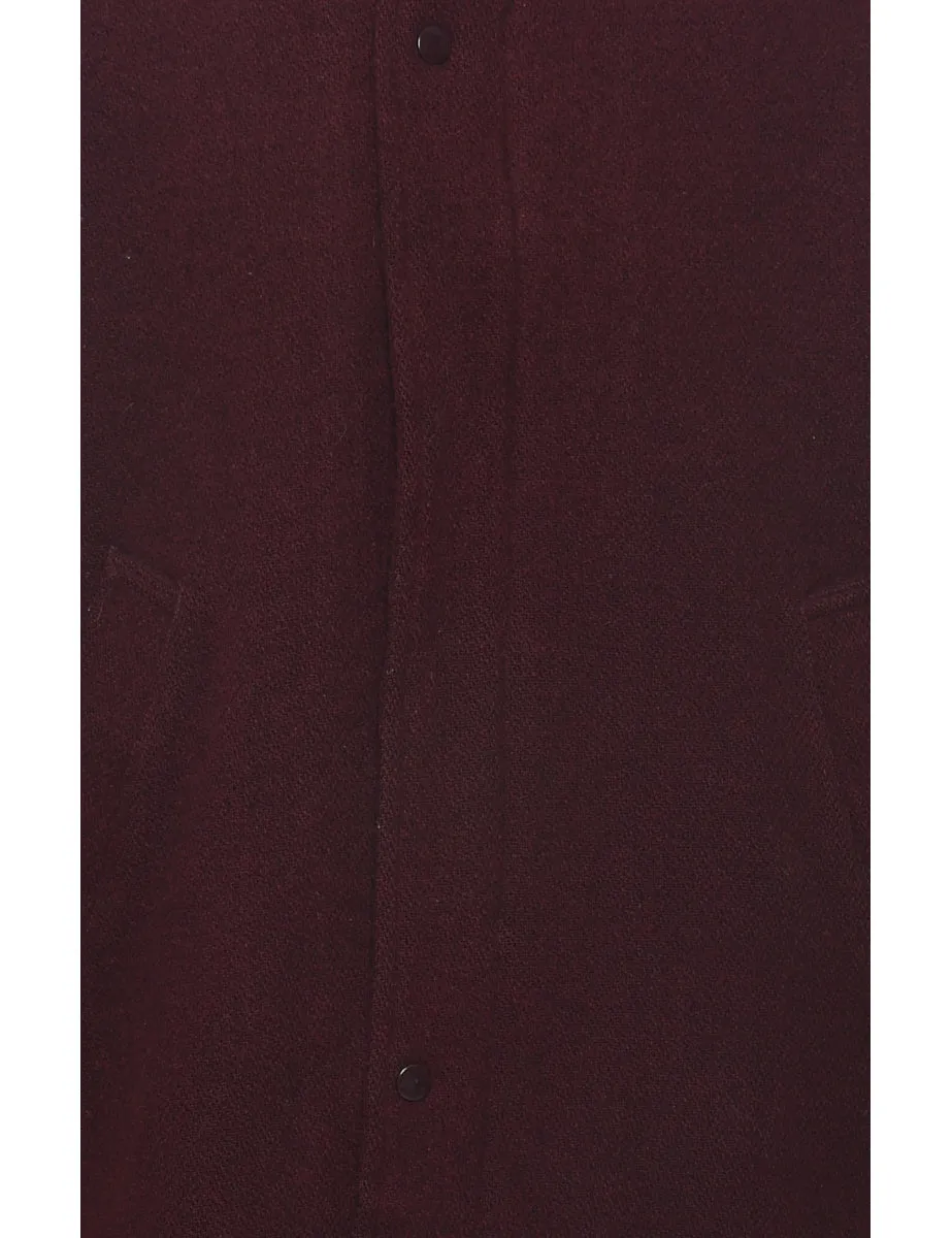 Maroon Wool Coat - M