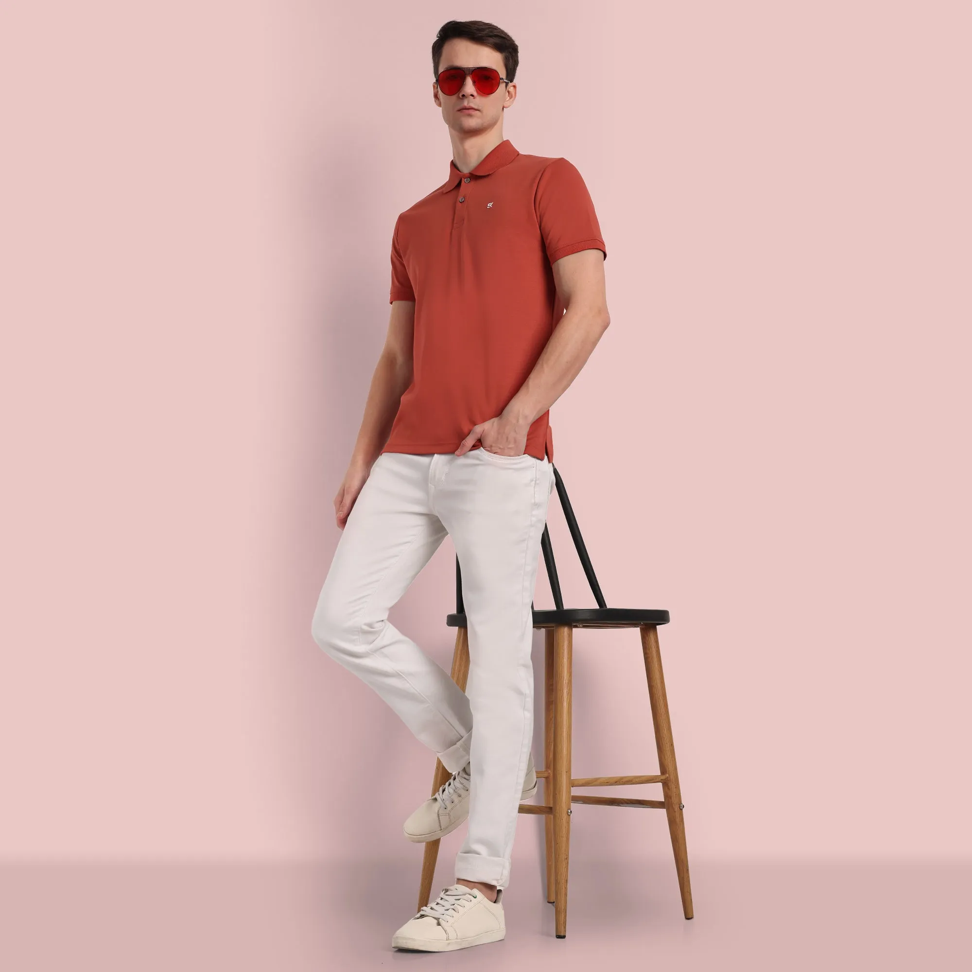 Men Classic Red Polo T-Shirt