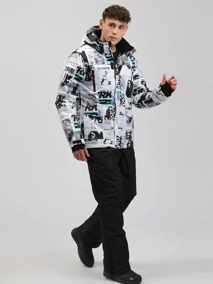 Men Insulated Snowboarding Shell Jacket Hooded