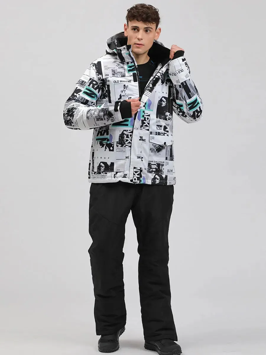 Men Insulated Snowboarding Shell Jacket Hooded