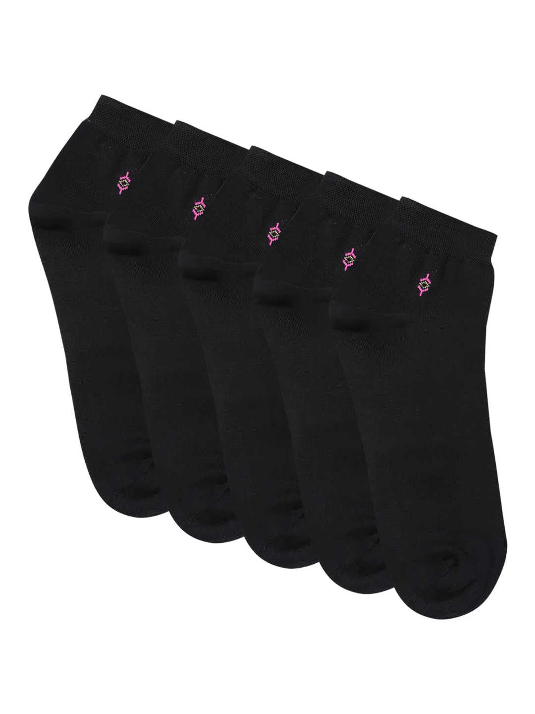 Men Set of 5 Black Ankle Length Socks