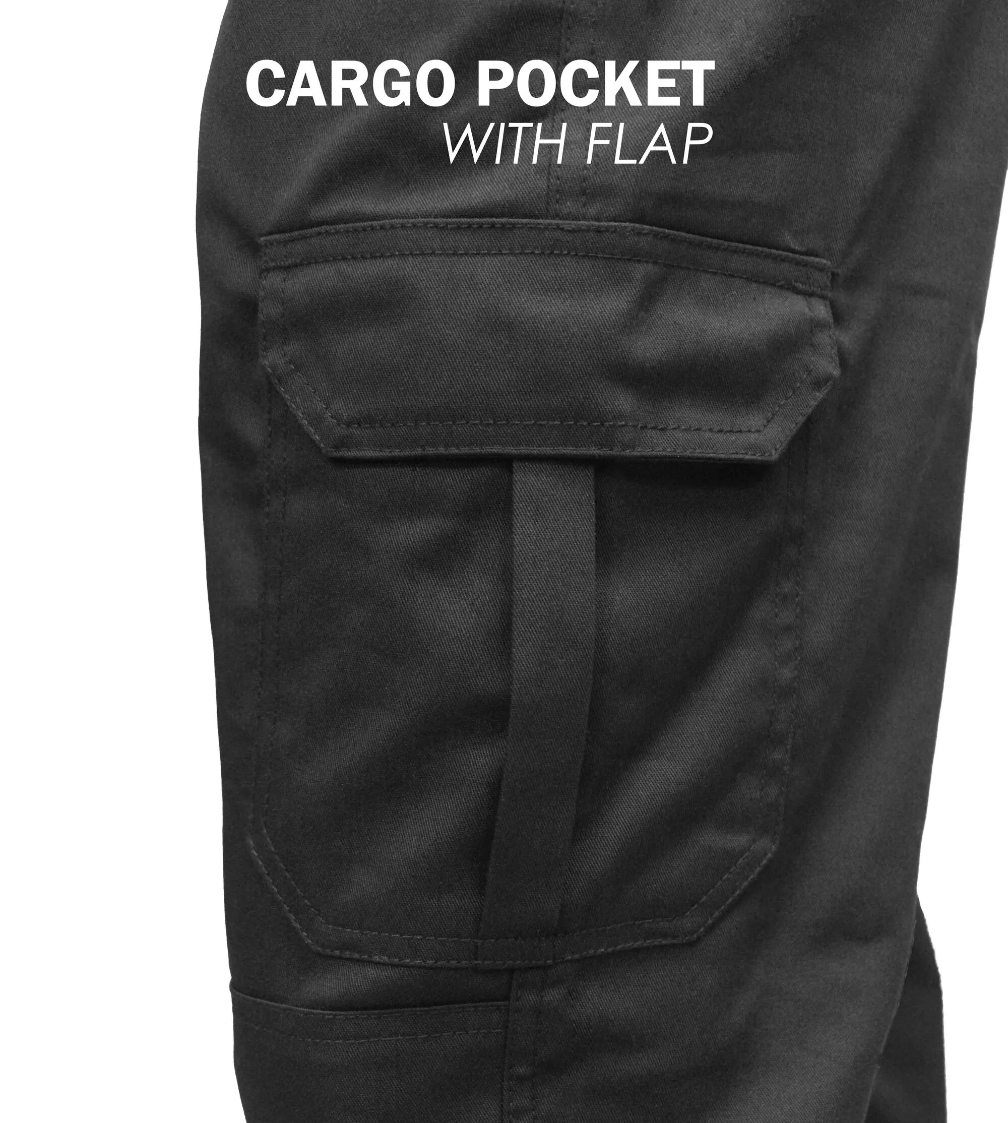 Mens Black Cargo Combat Work Trousers Work Pants Size 28 to 48 by FNT Workwear : FNT200