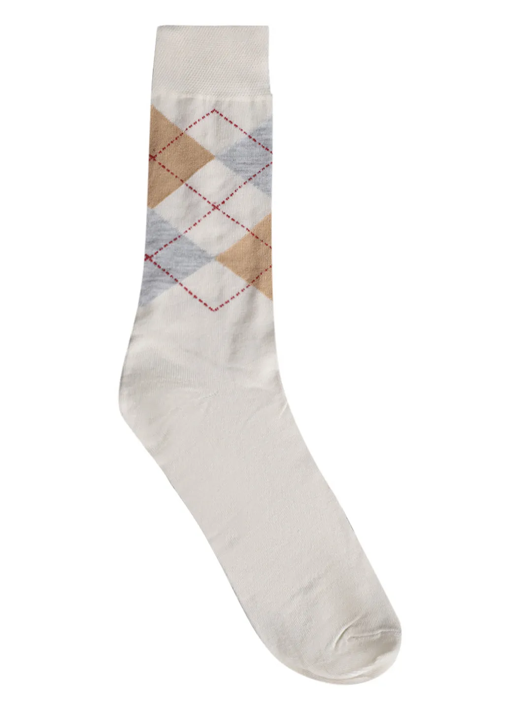 Men's Cream Basic Crew length Socks -Pack of 5