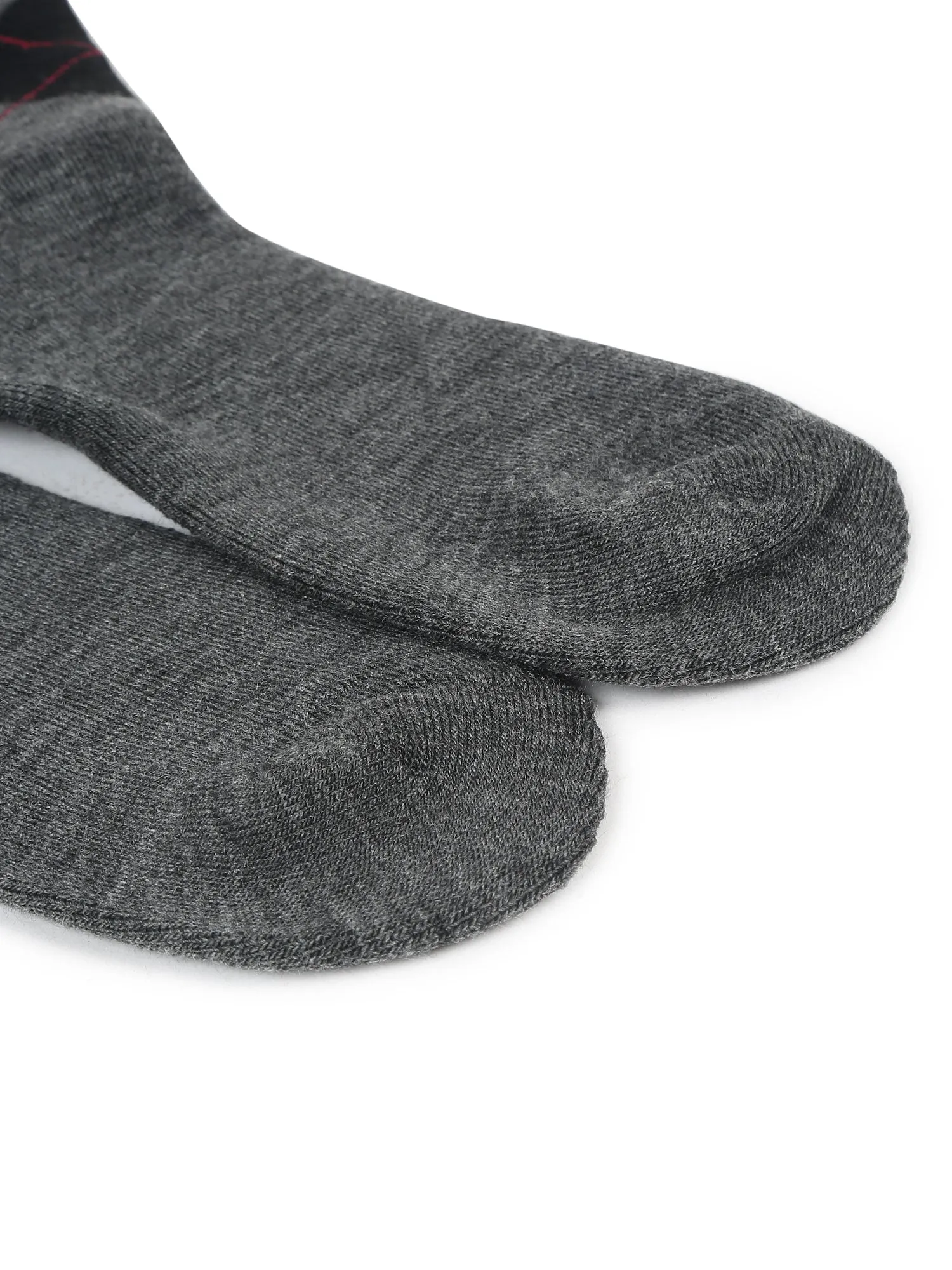 Men's Grey Melange Basic Crew length Socks -Pack of 3