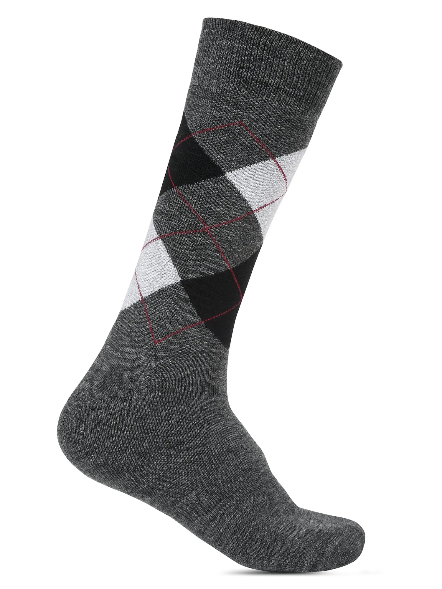 Men's Grey Melange Basic Crew length Socks -Pack of 3