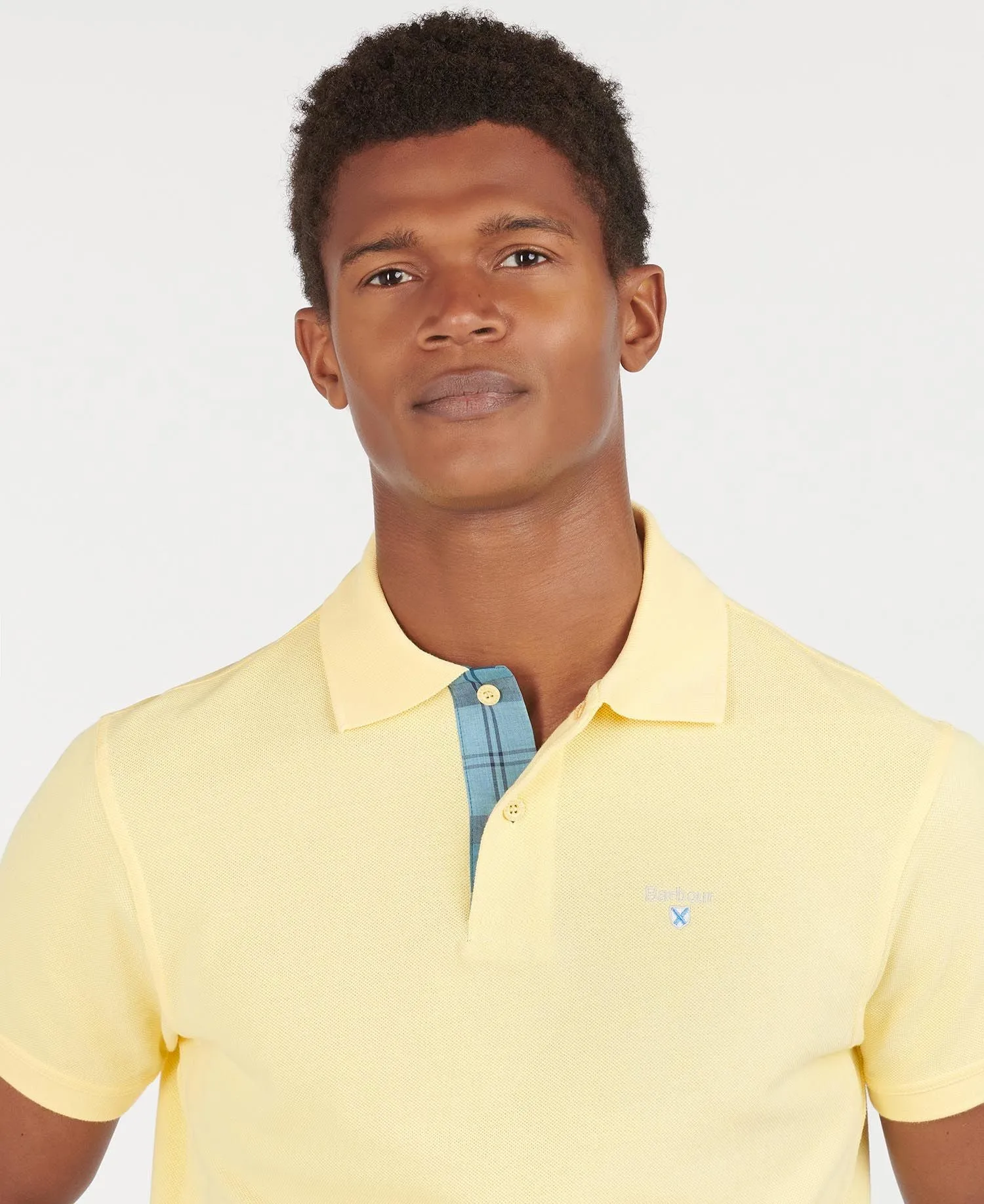 Men's Tartan Pique Polo - Corn