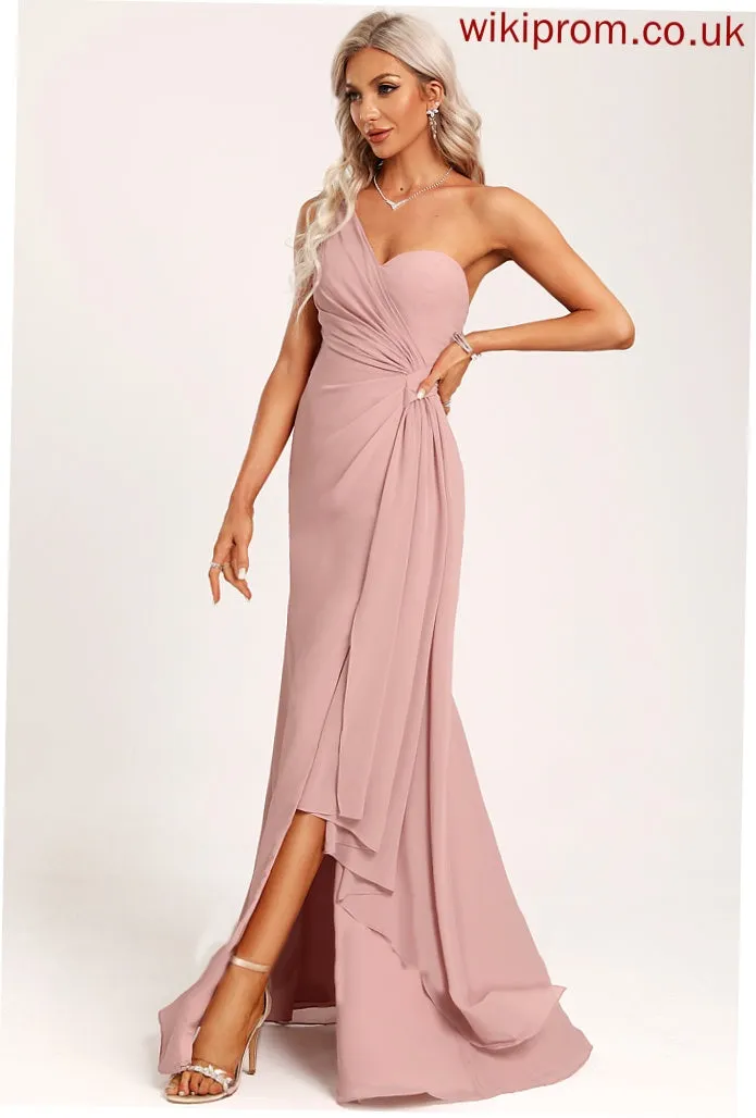 Neckline Silhouette One-Shoulder Floor-Length Fabric Embellishment Ruffle Length A-Line Persis Sleeveless Empire Waist Bridesmaid Dresses