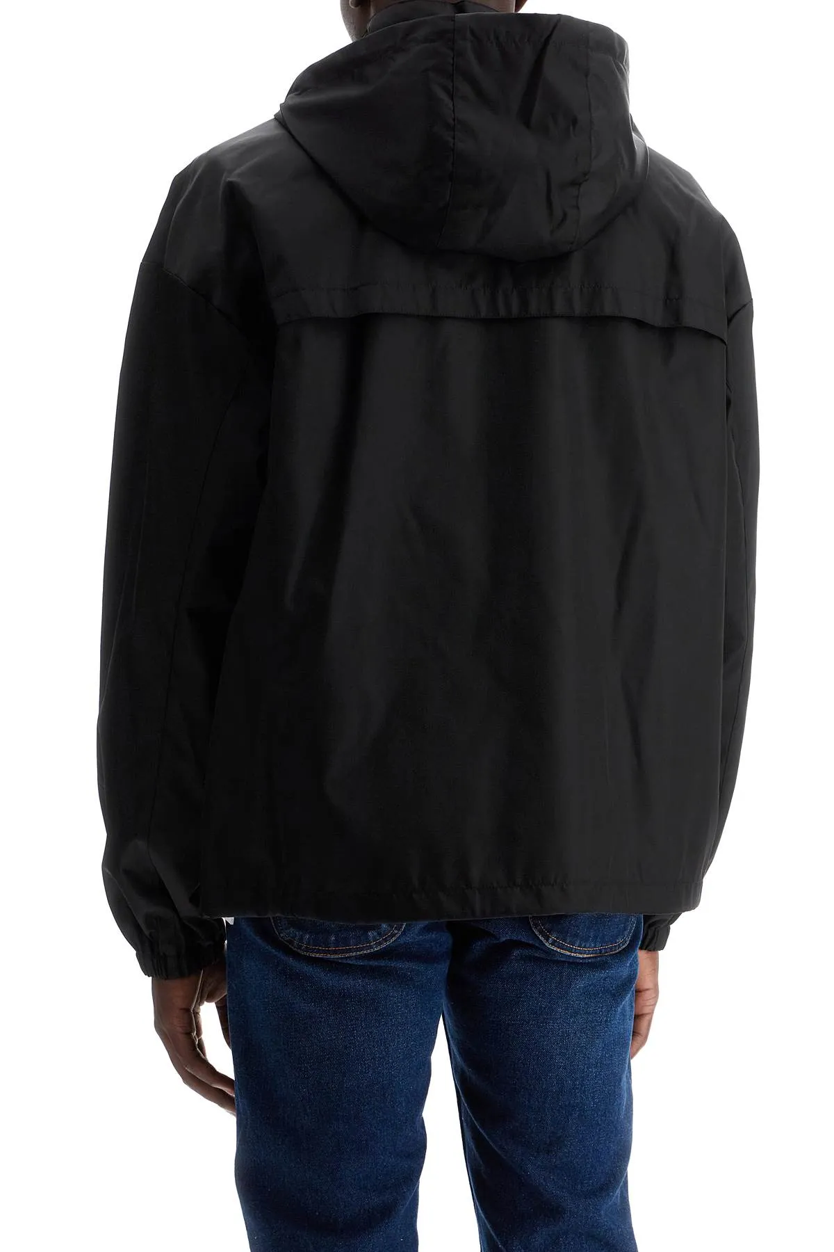 Off-White Boxy Windbreaker Jacket With Hood