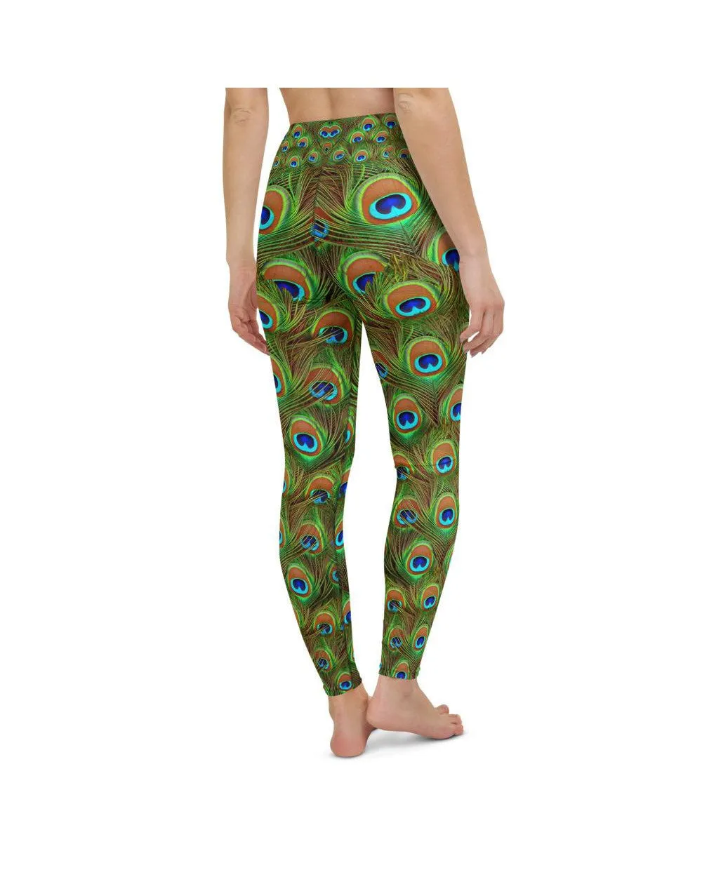 Peacock Feathered Yoga Pants