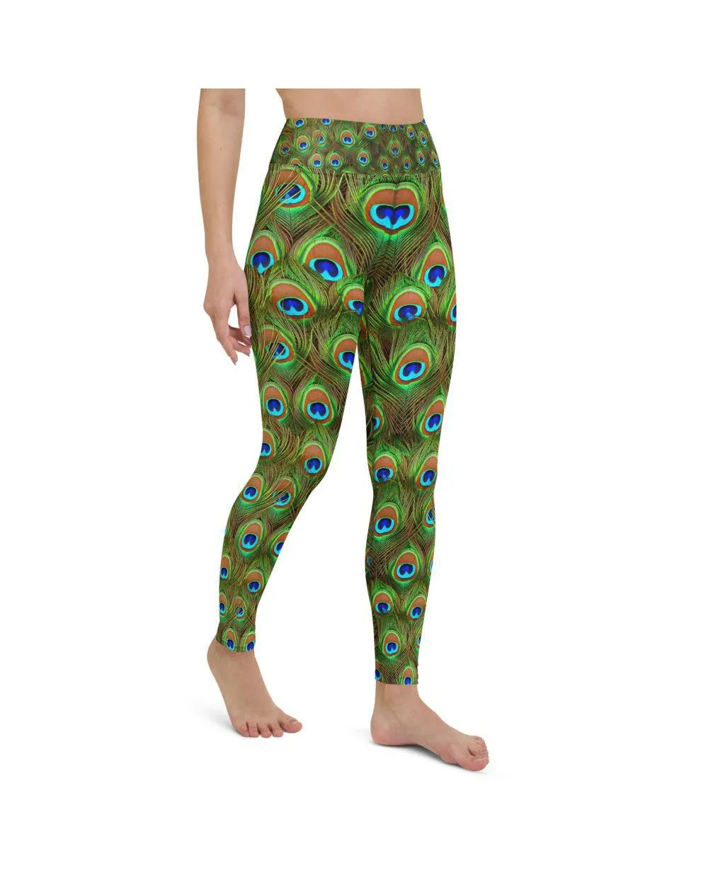 Peacock Feathered Yoga Pants