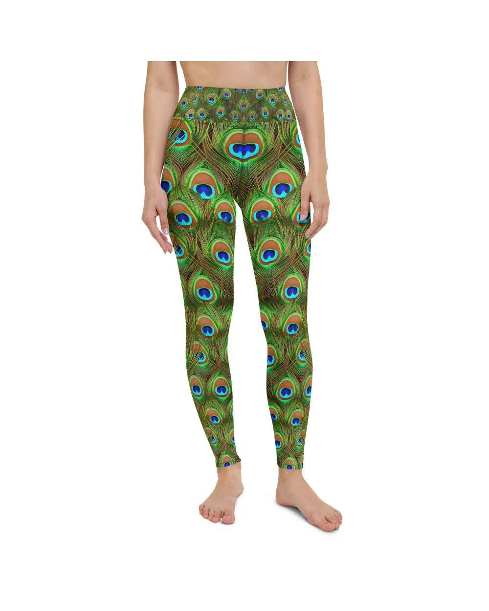 Peacock Feathered Yoga Pants