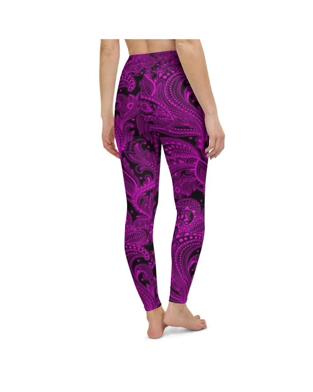 Pink Glowing Floral Yoga Pants