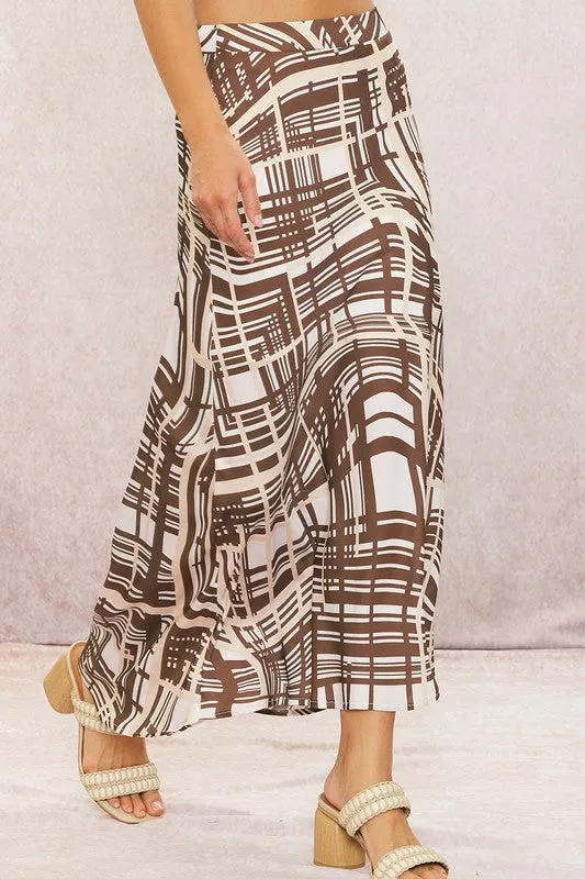 Printed Satin Skirt