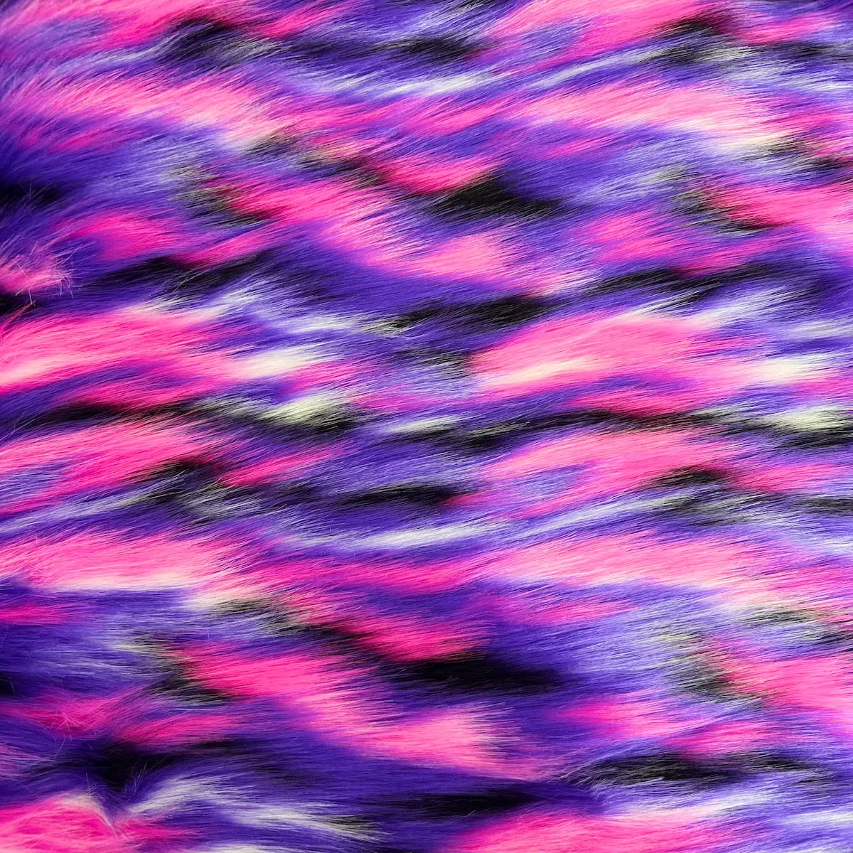 Purple Multicolor Ysidro Long Pile Faux Fur Fabric