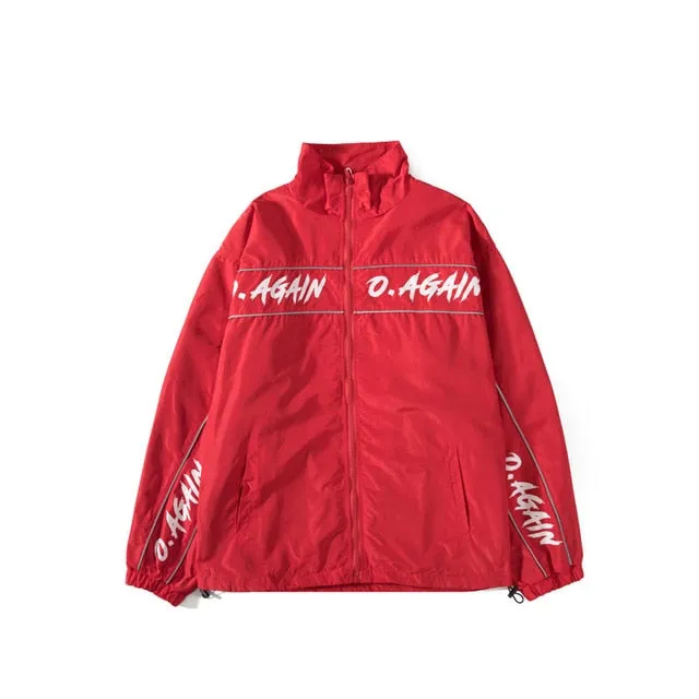 Reflective Striped Windbreaker Jackets